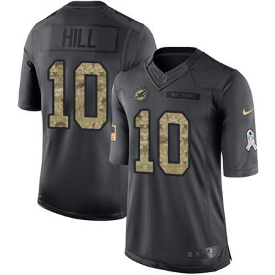 Nike Miami Dolphins #10 Tyreek Hill Black Men's Stitched NFL Limited 2016 Salute to Service Jersey Men's